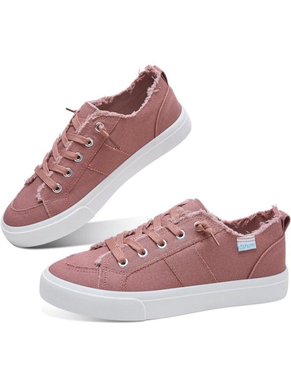Women's Taupe Rubber Sole Comfortable Canvas Fashion Slip on Walking Sneakers